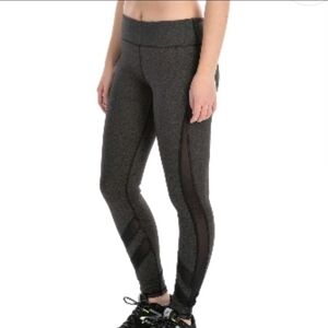 NEW Kyodan Women Yoga Active Running Leggings Slimmng Dark Gray Mesh Size M